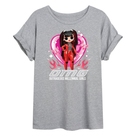 LOL OMG! Fashion Dolls - Spicy Babe - Hearts & Flames - Juniors Ideal Flowy Muscle T-Shirt