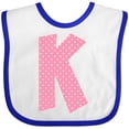 thumbnail image 3 of Inktastic Pink and White Polka Dots Letter K Boys or Girls Baby Bib, 3 of 4