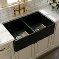 thumbnail image 3 of DV-1K0162B 33"L X 20"W Double Bowl Workstation Farmhouse Kitchen Sink With Cutting Board And Dish-Drying Rack, 3 of 14