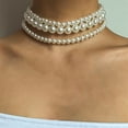 thumbnail image 2 of Guodhu Round Imitation Pearl Choker Necklace Vintage Multi Strands Choker 20s Flapper Necklace Accessories for Women Jewelry Gift Party, 2 of 8
