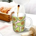 thumbnail image 3 of Yiaed Cute Avocado Print Ceramics Coffee,Large Handle Design,Extra Large Tea and Coffee Cup for Office and Home Mugs, 3 of 6