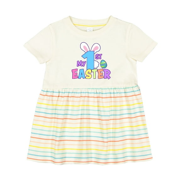 Inktastic My 1st Easter One with Bunny Ears and Tail Girls Baby Dress