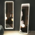 LVSOMT 63"x20" Full Length Mirror with LED Lights, Free Standing Tall