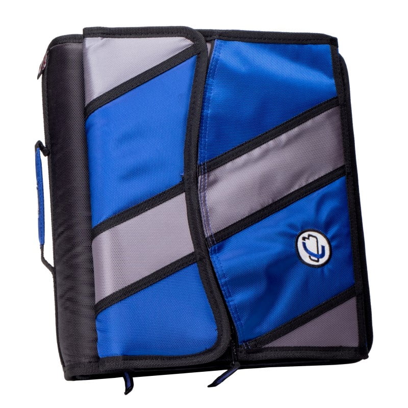 Case It 2" ORing Zipper Binder with Removable 5 Subject Folder, Blue, D901