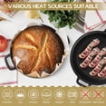 thumbnail image 4 of Cast iron Dutch oven with frying pan lid, 2-in-1 cast iron bread and frying pan cookware, double handle design, suitable for baking bread, frying, camping, 5 quarts, 4 of 10