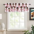 thumbnail image 2 of Pink Ballet Dancer Rod Pocket Curtain Valance, Cute Cartoon Girls Bow-knot Love Star Farmhouse Window Valance for Living Room, Bedroom, Kitchen 60"W x 18"L, 2 of 9