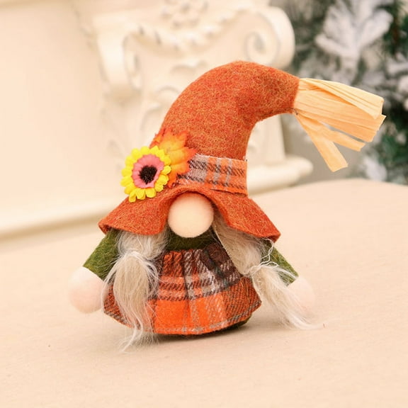 Fall Gnomes Plush Autumn Thanksgiving Tiered Tray Decorations for Home Festival Handmade Sunflower Elf Dwarf Figurines Tomte Farmhouse Holiday Kitchen Party Ornaments