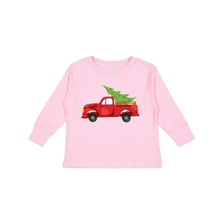 

Inktastic Christmas Vintage Truck with Christmas Tree Gift Toddler Boy or Toddler Girl Long Sleeve T-Shirt