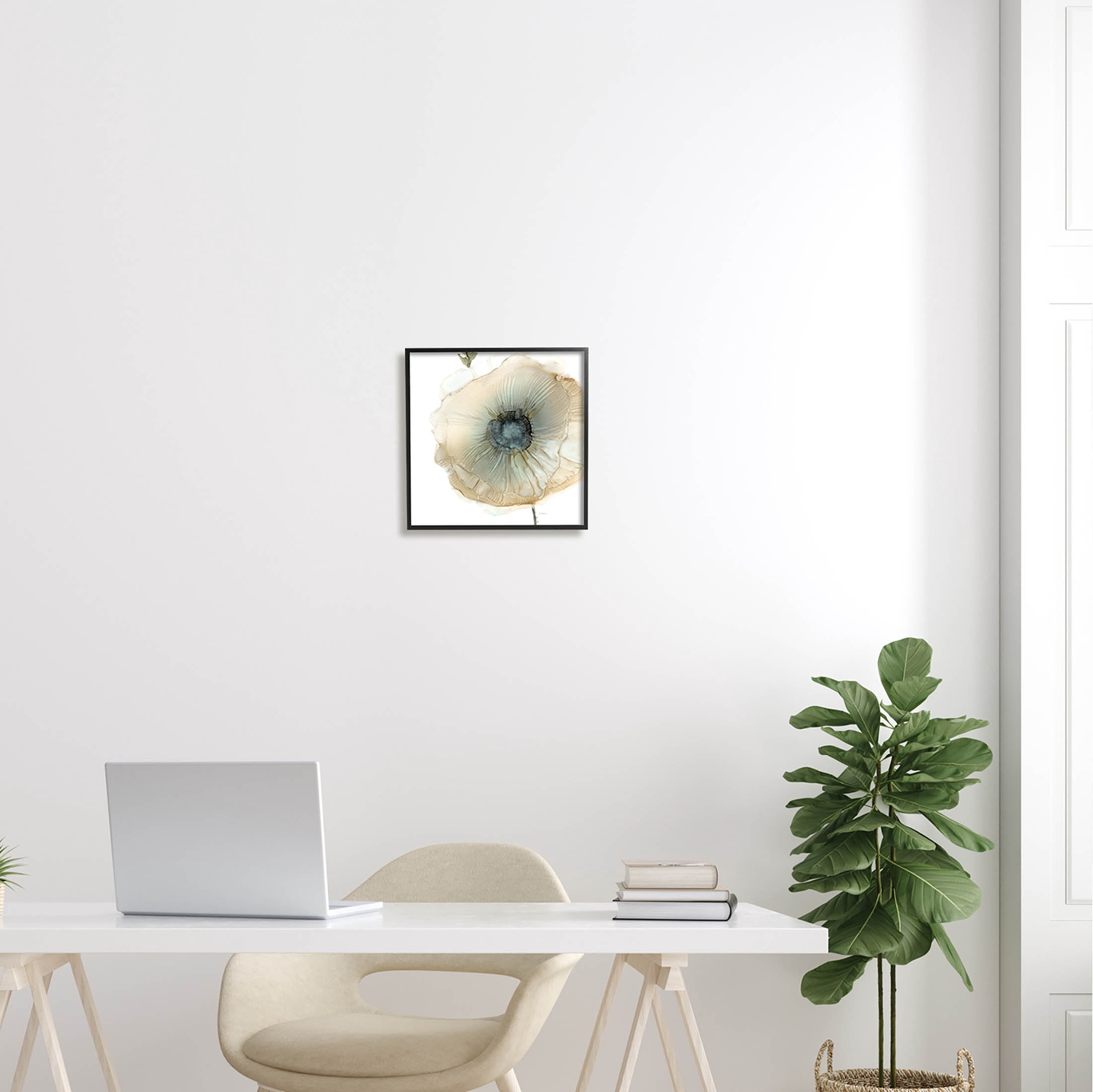Stupell Industries Contemporary Flower Petal Poppy Blossom Graphic Art Black Framed Art Print Wall Art, Design by Carol Robinson