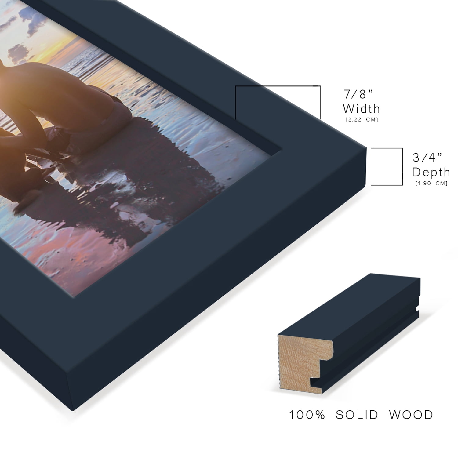 Modern 4 in. x 6 in. Dark Blue Picture Frame (Set of 2)
