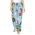 thumbnail image 2 of Picia Building Truck Womens Soft Woven Cotton Elastic Waistband Sleep Pajama Pant Lounge Sleep Pant With Pockets And Drawstring-, 2 of 9