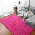 thumbnail image 2 of Andecor Soft Fluffy Bedroom Rugs - 5 x 8 Feet Indoor Shaggy Plush Area Rug for Boys Girls Kids Baby College Dorm Living Room Home Decor Floor Carpet, Hot Pink, 2 of 8