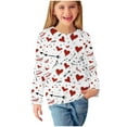thumbnail image 6 of Spazoro Kids Girls Pullover Shirts Tee, Valentine's Day Heart Prints Spring and Summer Round Neck Fashion Long Sleeve Casual Tops for Child Girls White Size 5 T, 6 of 8