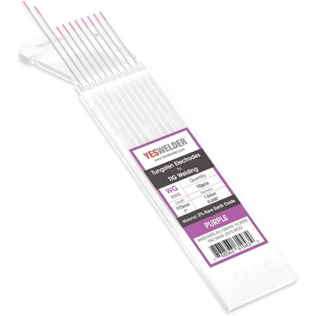 

TIG Weld Tungsten Electrode 1/16 x 7 10-pk NonRadioactive Comparable to E3 Purple YESWELDER