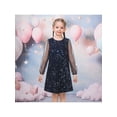 thumbnail image 2 of Sunny Fashion Girls Dress Blue Sequin Sheer Mesh Long Sleeve Princess Party Ball Gown 7 Years, 2 of 7