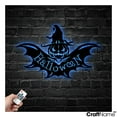 thumbnail image 3 of Craftnamesign Halloween Bat Pumpkin Cat Metal Wall Art LED Light, Halloween Sign Home Decor, 3 of 5