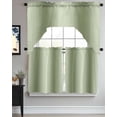 thumbnail image 3 of Sage Green Ombre Kitchen Curtain and Valance Set 3 Pieces,Rod Pocket Short Tier Curtains 24 Inch Length,Modern Abstract Art Farmhouse Gradient Swag Topper Small Window Treatment for Cafe Bathroom, 3 of 6