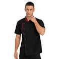 thumbnail image 2 of Zaldita Unisex Chef Jacket Women Men Short Sleeve Button Down Chef Uniform For Hotel Restaurant Black XL, 2 of 7