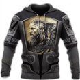 thumbnail image 4 of Sudadera con capucha de los Caballeros Templarios para hombre, con estampado 3D, de gran tamaño, estilo Harajuku, chaqueta holgada, jersey informal, ropa de calle con capucha, 4 of 4