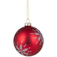 thumbnail image 5 of Set of 4 Matte Red Glass Ball Christmas Ornaments 3.25-Inch (80mm), 5 of 9
