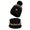 Black, variant on Three-piece set of winter hats, neck scarf, gloves, outdoor cold-proof and warm pullover hat with velvet ear protection knitted woolen hat for women