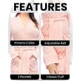 thumbnail image 5 of NY Threads Womens Robe Soft Knit Waffle Bathrobe Lightweight Knee-Length Loungewear, Large, Light Pink, 5 of 7