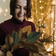 Luxshiny Realistic Faux Green Magnolia Leaves for Flower Arrangements and Table Decor 30Pcs
