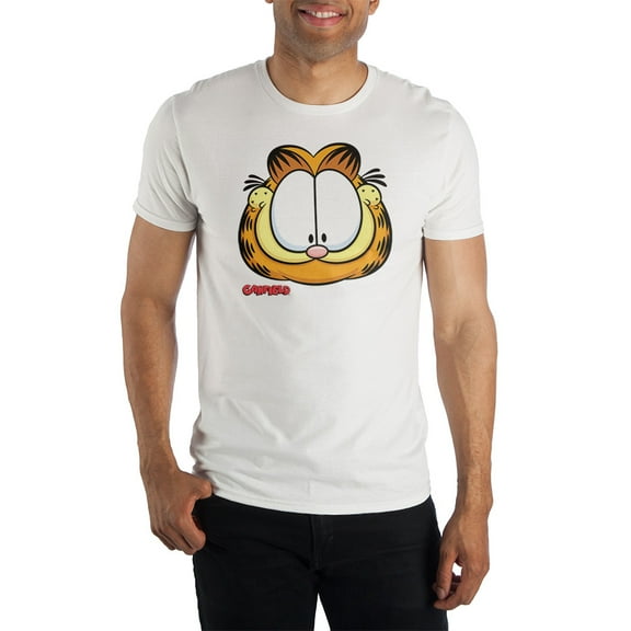 Garfield Classic Cartoon Character White Short Sleeve Tee - M
