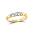 thumbnail image 3 of Diamond Princess 14kt Yellow Gold His Hers Round Diamond Solitaire Matching Wedding Set 1 Cttw, 3 of 4