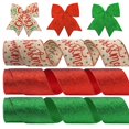 thumbnail image 1 of Cinta navideña Glodecart, 3 rollos, 6,3 cm x 14 m, con purpurina alambrada, 1 of 5
