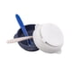 thumbnail image 1 of Set de Tazones y Cucharas PAPU BABY Blanco Mármol Azul Marino de Silicón Grado Alimenticio con Succi, 1 of 5