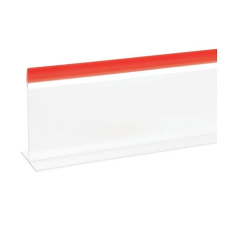 

Meat Case Divider Shelf Divider Clear with Red Trim T Shape - 30 L x 3 H
