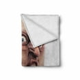 thumbnail image 2 of Humor Soft Flannel Fleece Throw Blanket, Scary Internet Meme with Why You No Expression Angry Trolling Chat Digital Design Print, Cozy Plush for Indoor and Outdoor Use, 50" x 60", Peach, by Ambesonne, 2 of 6