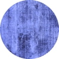 thumbnail image 1 of Ahgly Company Machine Washable Indoor Round Abstract Blue Modern Area Rugs, 5' Round, 1 of 4