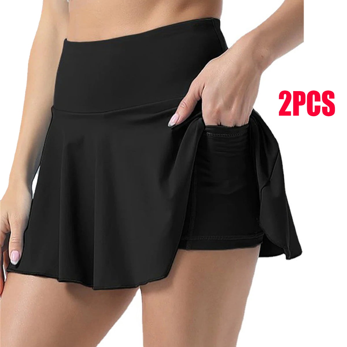 Lollanda 2PCS Pleated Tennis Skirt with Pockets Athletic Golf Skorts for Women  Casual Workout Built-in Shorts - Walmart.com