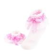 thumbnail image 2 of Kids Ruffle Socks for Girls Plaid Bow Lace Frilly Dress Sock Soft Cotton Turn Cuff Cute Princess Toddler Socks Party Gift*1pc, 2 of 5