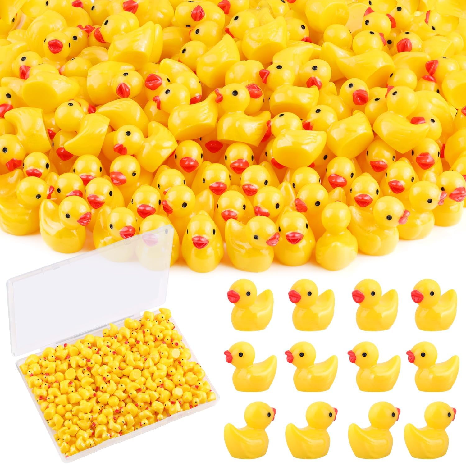 150 Mini-Enten Aus Harz – Leuchten Im Dunkeln – Für Deko, Puppenhaus & Garten