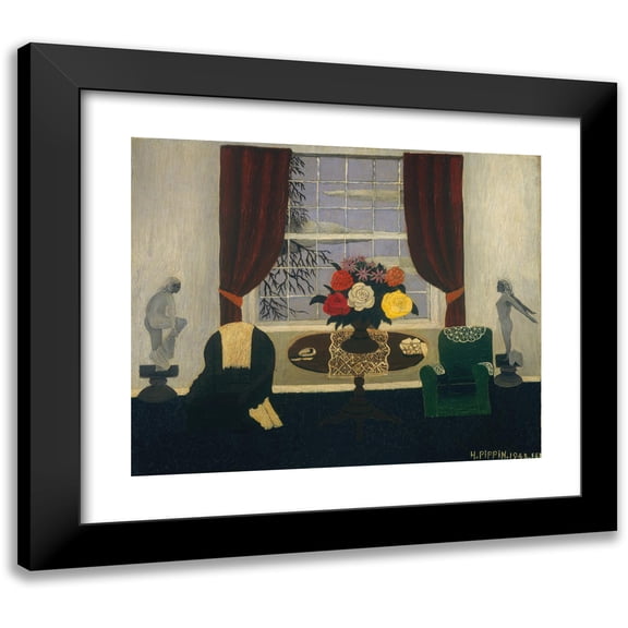 Horace Pippin 14x12 Black Modern Framed Museum Art Print Titled - Victorian Interior I (1945)