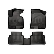 Husky Liners Weatherbeater Floor Mats | Fits 2011 - 2013 Kia Sportage; 2014 - 2016 Kia Sportage w/Factory Mat Retaining Posts (Not Hooks) | Front & 2nd Row, 3-pc Black - 98861