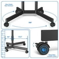 thumbnail image 4 of RTVR Rolling TV Cart Stand for 32 to 70 inch Flat Curved Screens, Mobile TV Stand on Wheels, Metal Black, 4 of 11