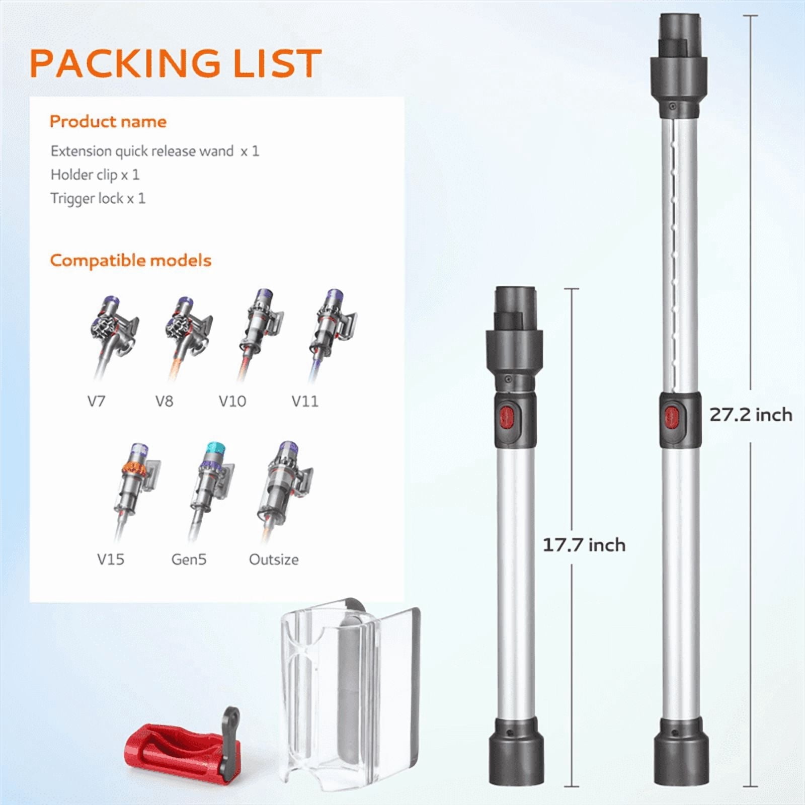 Extendable Wand For Dy*son V7 V8 V10 V11 V15 Cordless Vacuum, Versatile Stick Vacuum Replacement Parts -B