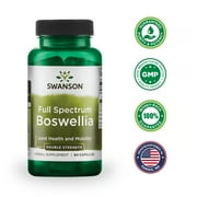 Swanson Double Strength Boswellia-Herbal Supplement Promoting Joint Support-Ayurvedic Herb for Joint Flexibility & Mobility Support-Made w/ Boswellia Serrata Resin-(60 Capsules, 800mg Each) (2 Pack)