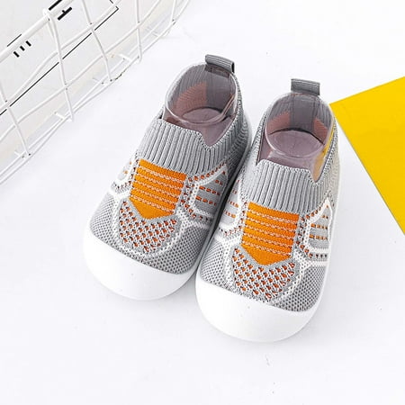 

Hipattires Baby Shoes for Boys First Walking Fashion Comfort Non Slip Gray Solid Girls Shoes