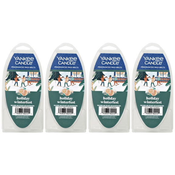 Yankee Candle Holiday Winterfest Fragranced Wax Melts, 6 Wax Spheres per Package, Pack of 4 (24 Cubes Total)