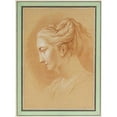 thumbnail image 2 of Jacques Philippe Joseph de Saint Quentin 11x14 Gold Ornate Wood Frame and Double Matted Museum Art Print Titled - Head of a Young Woman in Profile to Left, 2 of 4