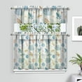 thumbnail image 2 of Kitchen Curtains 36 Inch Short - 3 Panel Set, Seashell Starfish Nautical Print, Rod Pocket Window Curtain for Tropical Beach Farmhouse, Sea Coral Cute Design, Easy Wash, 2 of 6