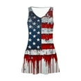 thumbnail image 4 of Yghzkop Women's Independence Day Patriotic Print Sleeveless Dress V-Neck Summer 4th of July Casual Beach Tunic Midi Dress with Pockets, 4 of 5