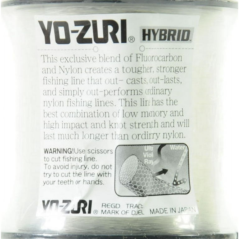 YO-ZURI HYBRID Fluorocarbon Fishing Line 12lb/600yd HIVIS NEW