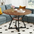 thumbnail image 6 of Costway 47” Round Dining Table for 4 with Storage Shelf, Wooden Tabletop, Metal Base, 6 of 11