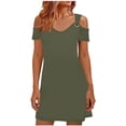 thumbnail image 2 of Disamer Sundresses for Women Beach Vacation 2026 Spring Cover Ups Short Sleeve T Shirt Dress Cold Shoulder Summer Dresses, 2 of 6